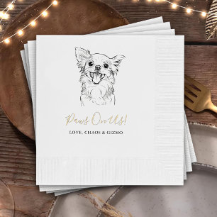 Paws On Us Pets Custom Hand Drawing Wedding Napki Napkin