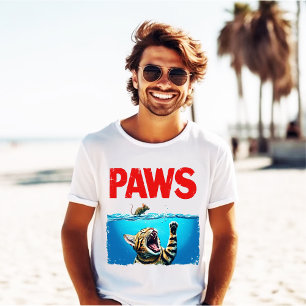 Paws Parody Cat Mouse Humorous Cat Chasing Mouse T-Shirt