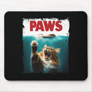 Paws Parody Cat Mouse Humourous Cat Chasing Mouse Pad