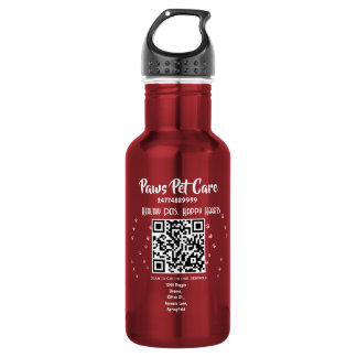Paws Pet Care Pet Shop Logo Name Barcode 532 Ml Water Bottle
