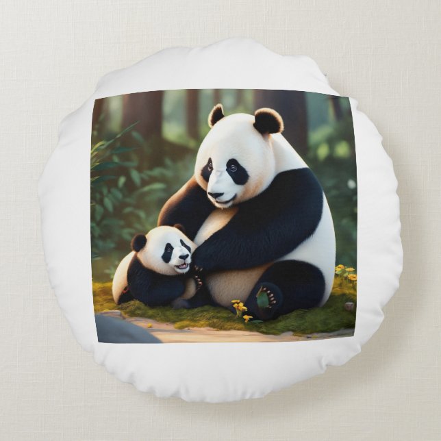 Paws & Pillows: The Bear-y Best Nap Buddy Round Cushion (Back)