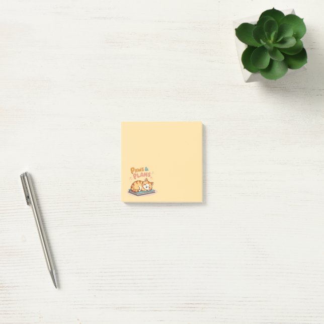 Paws & Plans Cute Kitten Post-It Notes (Office)