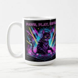 Paws Play Repeat DJ Cat Mug Music Lover Funny Gi