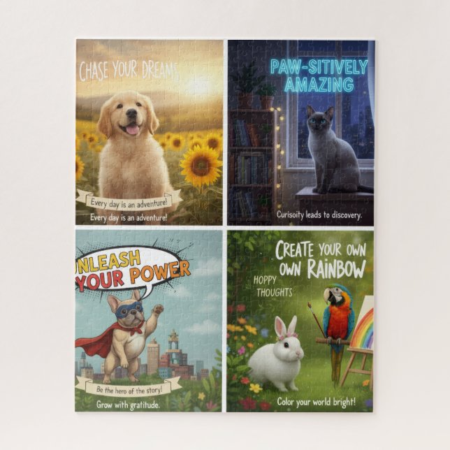Paws & Positivity: Your Daily Dose of Inspiration Jigsaw Puzzle (Vertical)