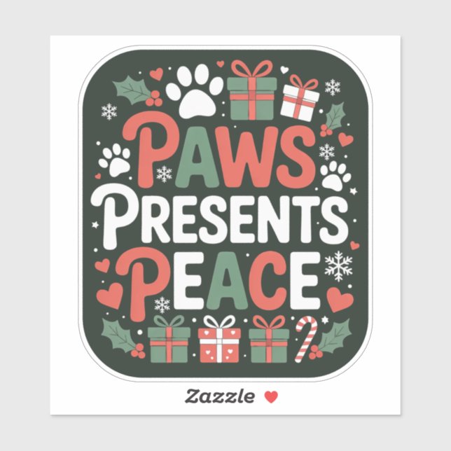 Paws Presents Peace - Holiday Dog Badge (Sheet)