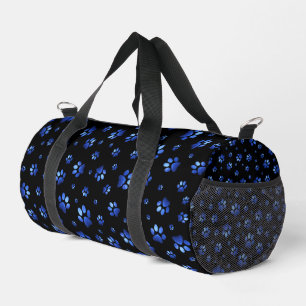 Paws print sparkle blue glitter, Duffle Bag