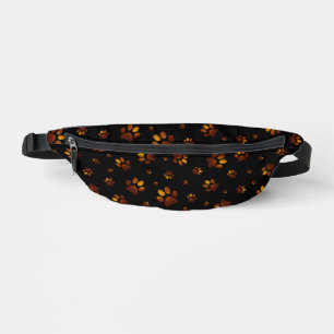  Paws print sparkle brown gold glitter, Bum Bags