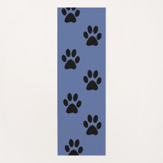 Paws prints yoga mat black and blue