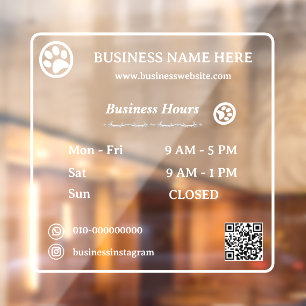 Paws QR Code Minimalist Business Opening Hours
