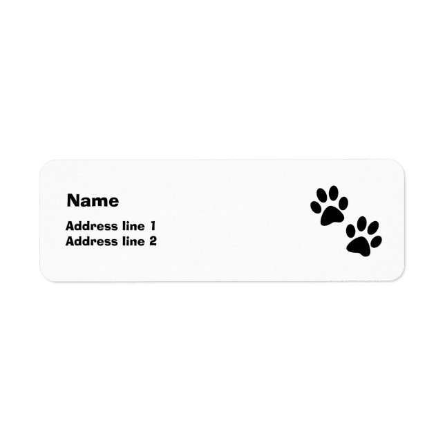 Paws Return Address Label (Front)