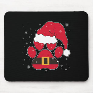 Paws Santa Hat Dog Cat Paw Christmas Pet Lover Mouse Pad