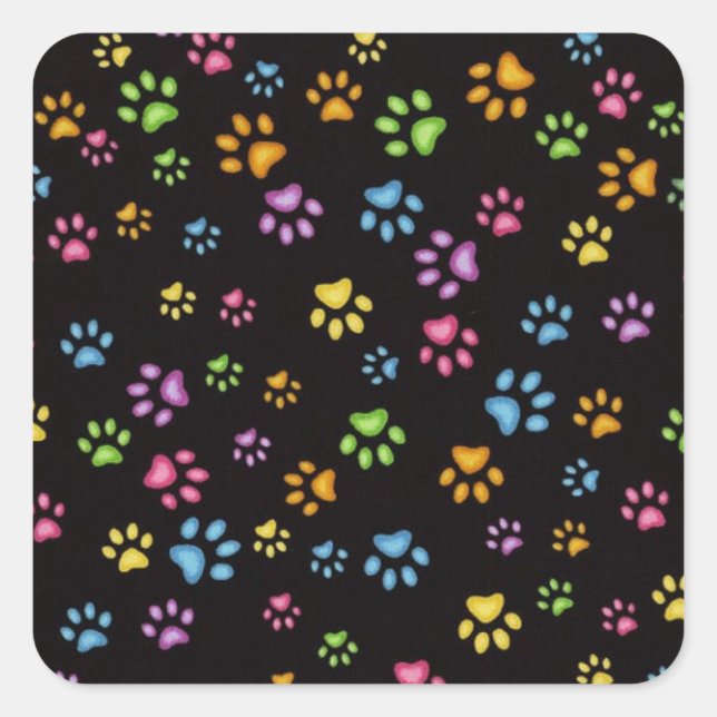 Paws Square Sticker (Front)