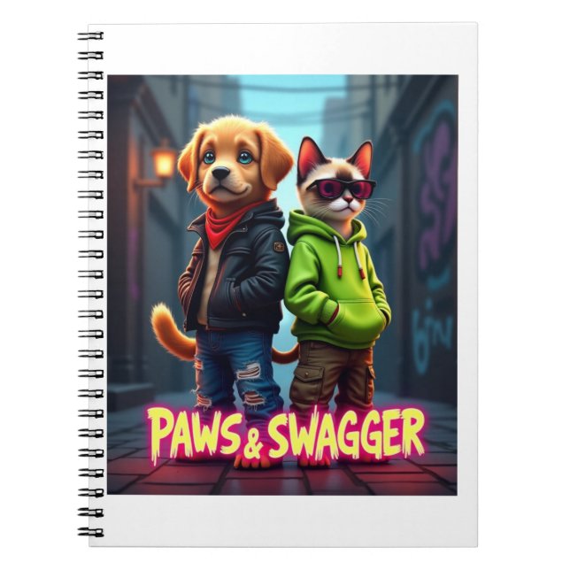 Paws & Swagger™ Cute Pet-Inspired – Styl Notebook (Front)