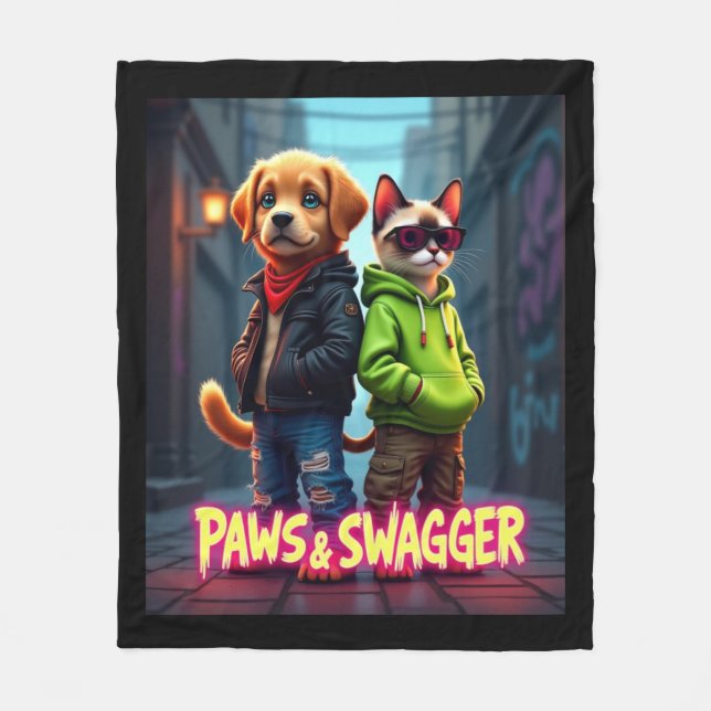 Paws & Swagger™ Stylish Pet Apparel Baby Blanket (Front)