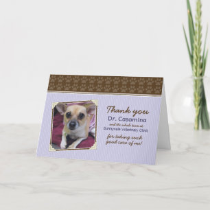 Paws Thank You Card for the Vet (purple/brown)