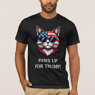 Paws up for Trump Cat President Flag Patriotic T-Shirt