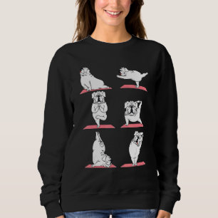 Paws Yoga Bulldog Puppy Doggie Pose Animal Fan Sweatshirt