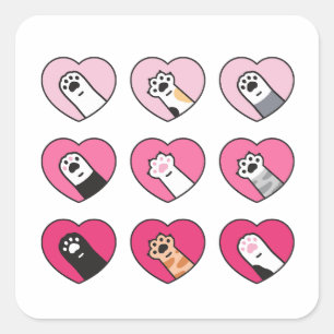 PAWSITIVE HEART SQUARE STICKER