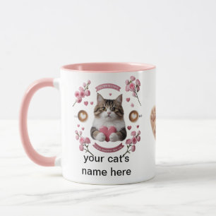 Pawsitive Morning – Cat & Roses Combo Mug