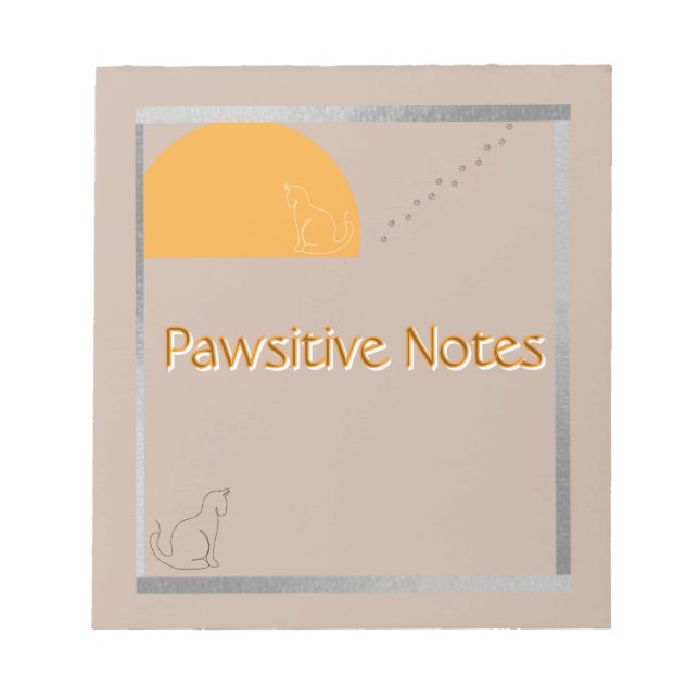 Pawsitive Notes - Cute Cat Notepad (Front)