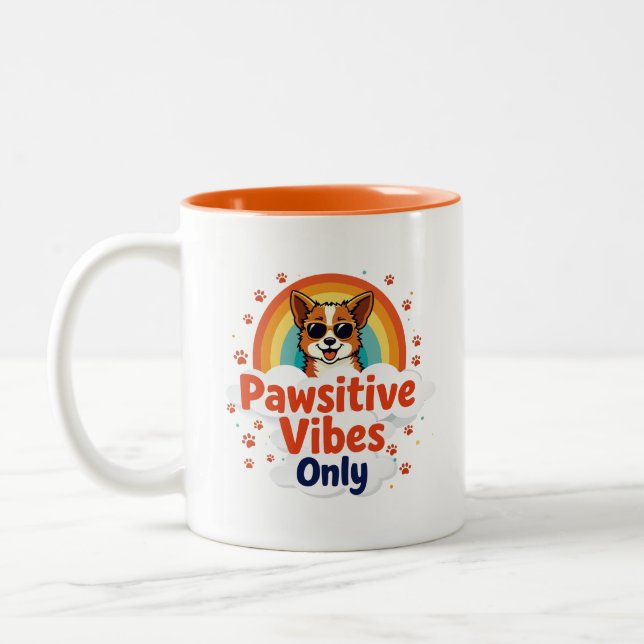 Pawsitive vibe only Mug (Left)