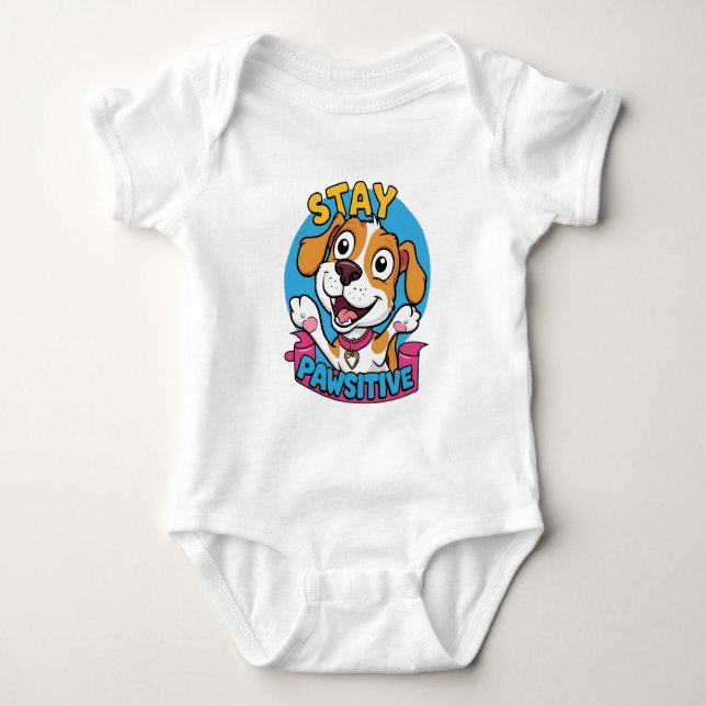 Pawsitive vibes baby bodysuit (Front)