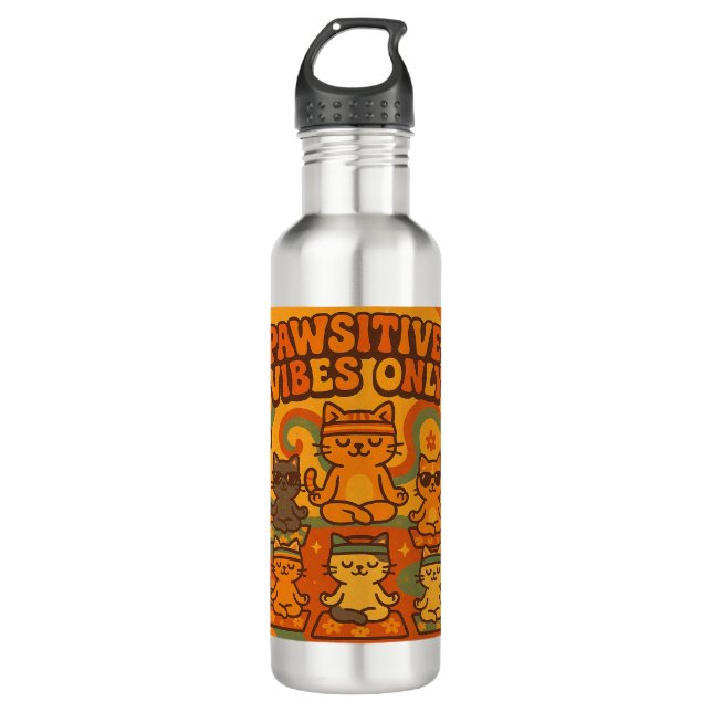 Pawsitive Vibes Only 710 Ml Water Bottle (Front)