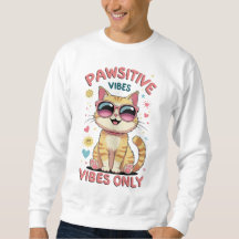 Pawsitive Vibes Only – Cute Cat with Sunglasses De