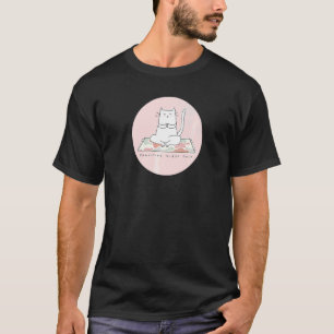 Pawsitive Vibes Only Cute Zen Cat Doing Yoga Humo T-Shirt