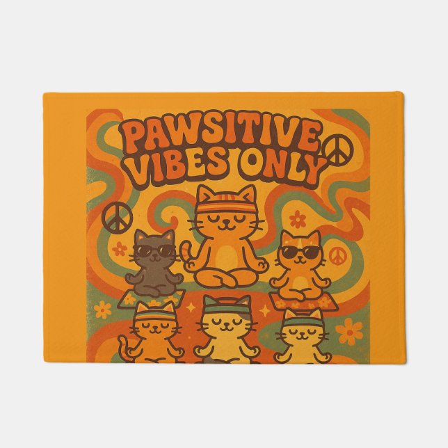 Pawsitive Vibes Only Doormat (Front)