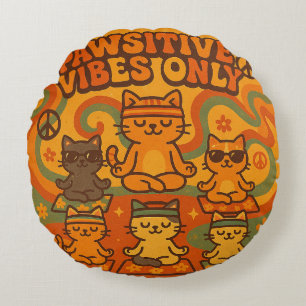 Pawsitive Vibes Only Round Cushion