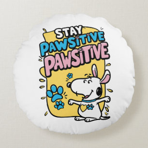 Pawsitive vibes round cushion