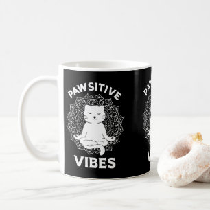 Pawsitive Vibes Zen Kitty Cat Owners Cat Mum & Dad Coffee Mug