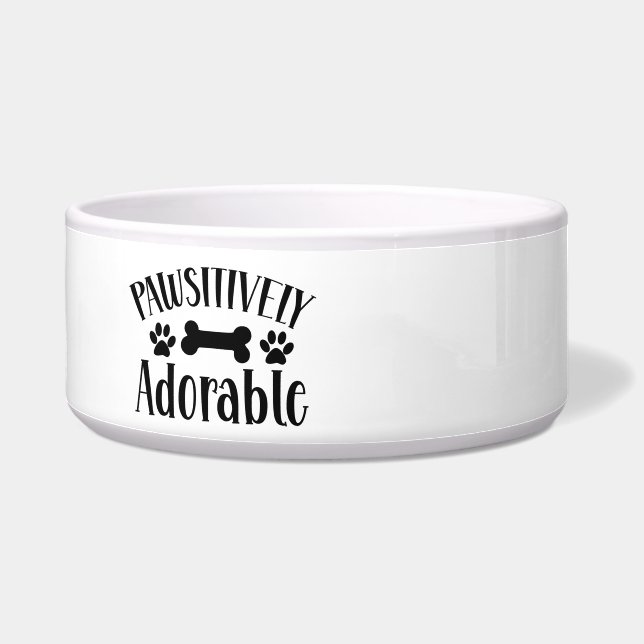 Pawsitively Adorable Ceramic Dog Bowl (Left)
