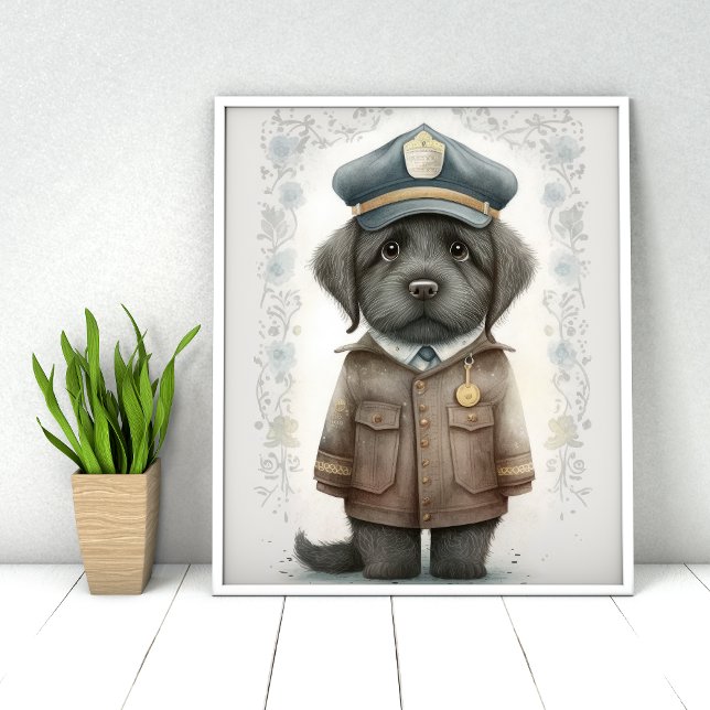Pawsitively Adorable: Cute Dog Policeman Poster (Creator Uploaded)