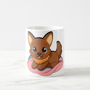 Pawsitively Adorable Puppy in Pink Blanket Coffee  Mug