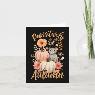 Pawsitively Autumn Cottagecore Cats Fall Halloween Card