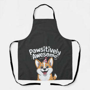 Pawsitively Awesome Corgi Birthday Dog Shirt Apron