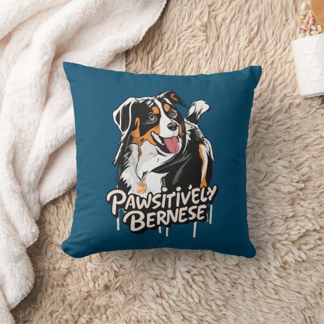 Pawsitively Bernese Graffiti - Bernese Dog Lovers Cushion (Blanket)