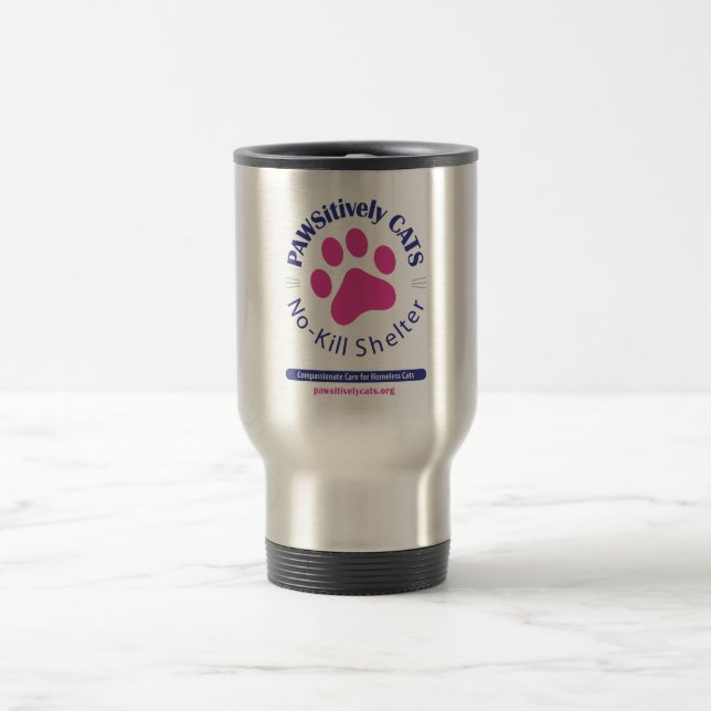 PAWSitively CATS Logo Travel Mug (Center)