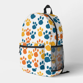 Pawsitively Cute White Printed Backpack