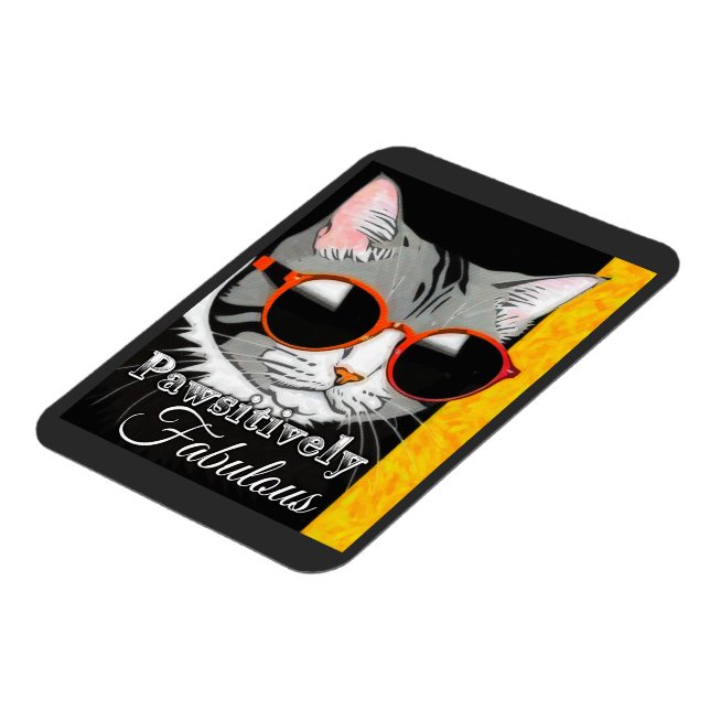 Pawsitively Fabulous Cat Magnet (Left Side)