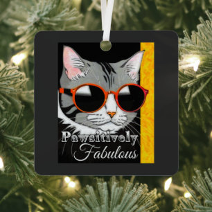 Pawsitively Fabulous Cat Metal Tree Decoration