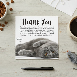 Pawsitively Grateful Substitute Human Thank You Holiday Card