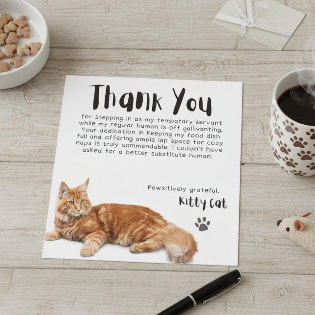 Pawsitively Grateful Substitute Human Thank You OC Holiday Card (Pawsitively Grateful Substitute Human Thank You OC Holiday Card)