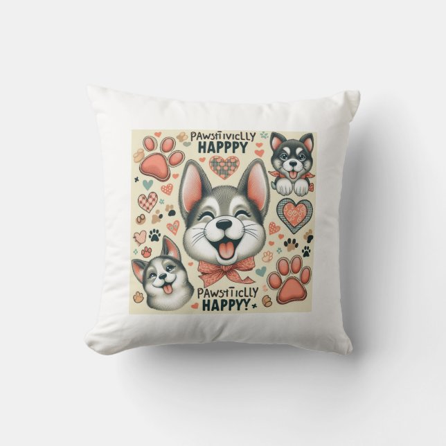  Pawsitively Happy Cushion (Front)