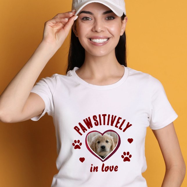 Pawsitively in Love Paw Heart Dog Photo  T-Shirt (Creator Uploaded)
