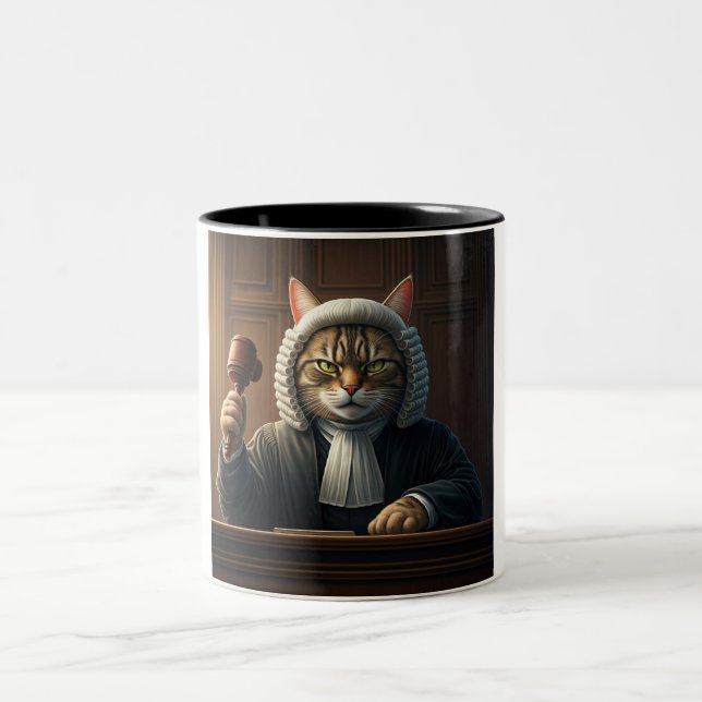 Pawsitively Just: The Feline Judge Coffee Mug (Center)
