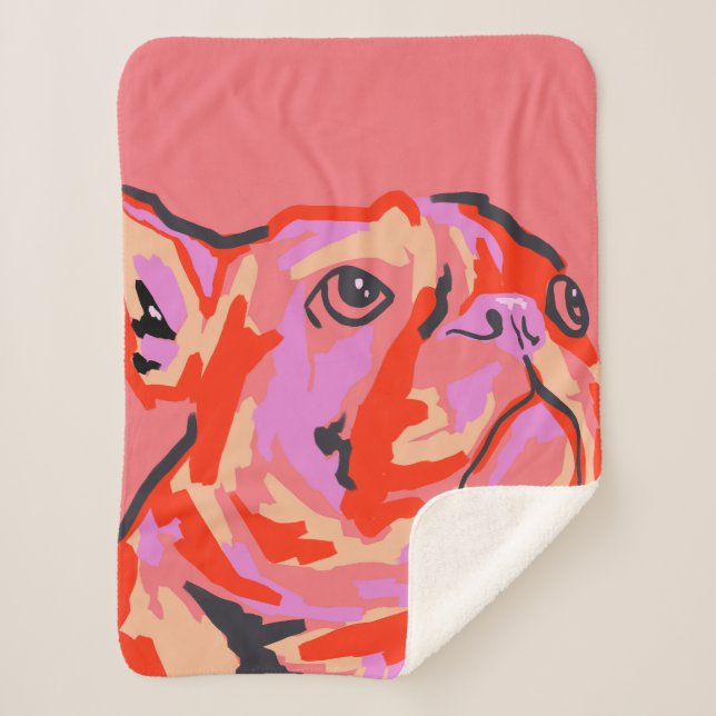 Pawsitively Patched Sherpa Blanket (Front)