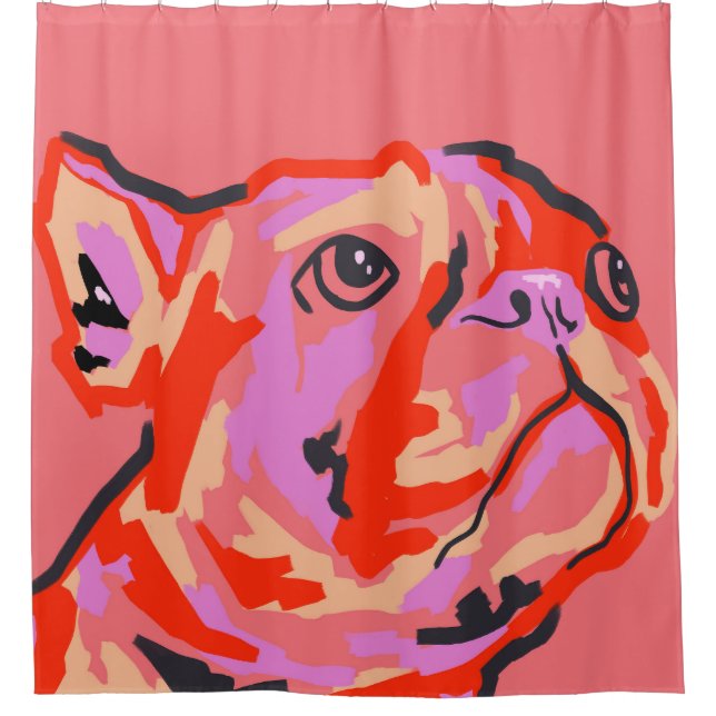 Pawsitively Patched Shower Curtain (Front)